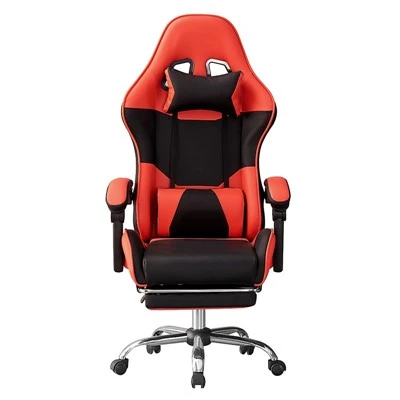 Silla de juego de masaje de cuero rojo